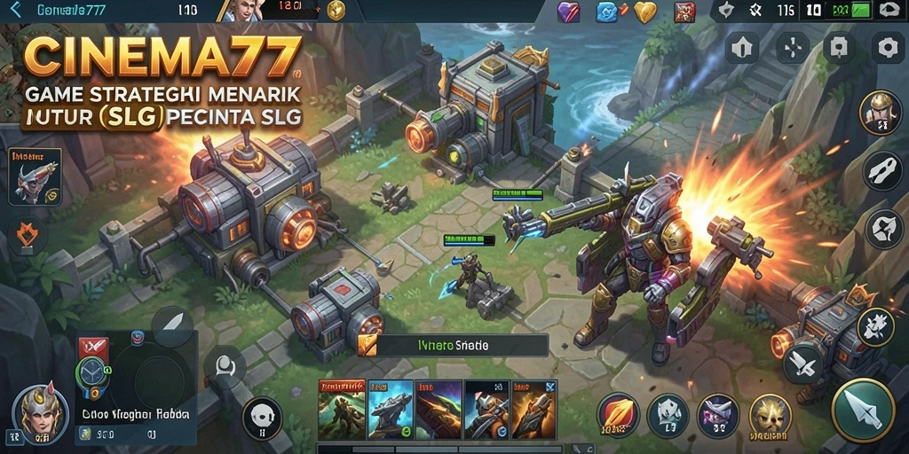 Tangkapan layar gameplay menarik dari CINEMA77 yang menunjukkan strategi SLG.