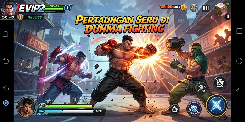 Tampilan pertarungan epik dalam gameplay EVIP2 yang mendebarkan.