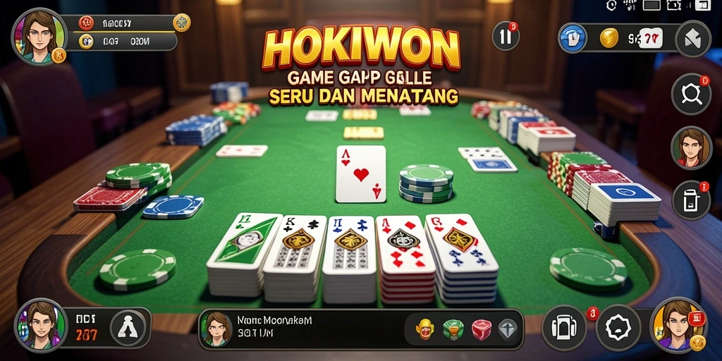 Tampilan seru gameplay Gaple dalam HOKIWON.