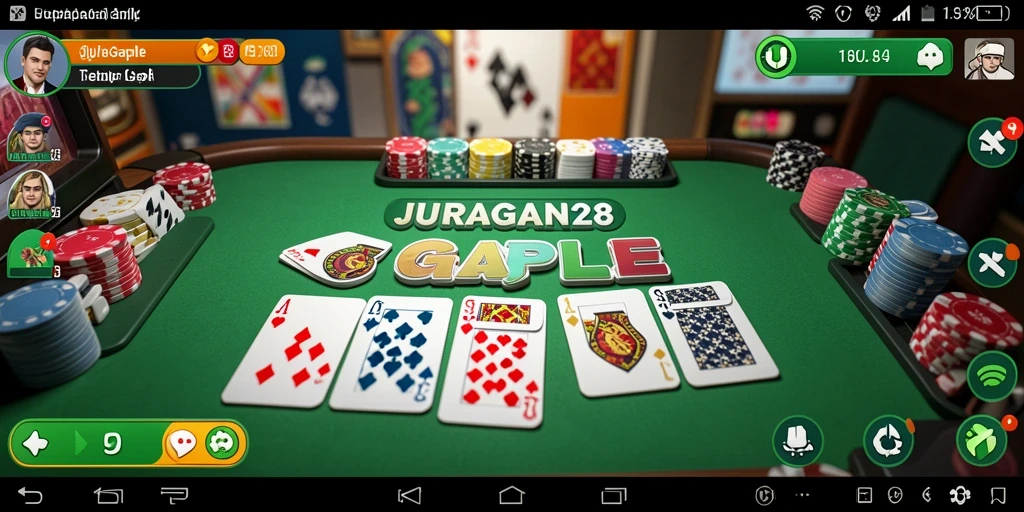 Tampilan gameplay seru JURAGAN28 yang penuh strategi Gaple.