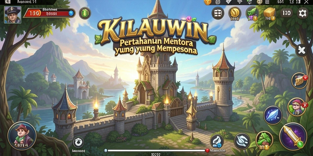 Screenshot KILAUWIN menampilkan aksi menara pertahanan yang intens.