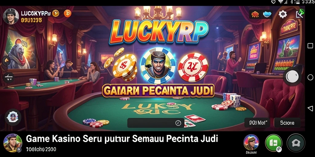 Screenshot utama LUCKYRP menunjukkan gameplay Kasino yang mendebarkan.