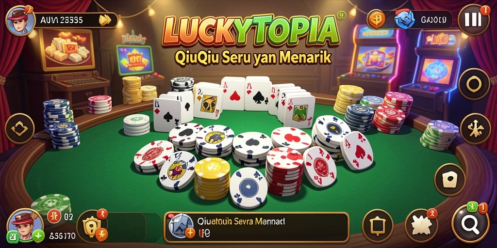 Tampilan gameplay seru dalam LUCKYTOPIA QiuQiu.