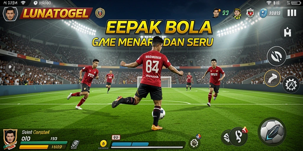 Tampilan aksi sepak bola yang mendebarkan dalam LUNATOGEL.