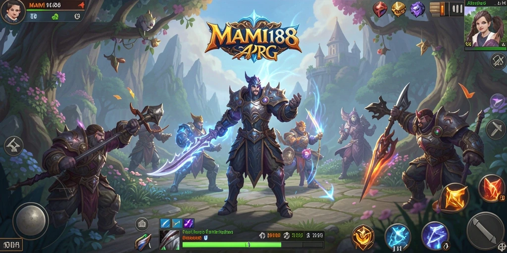 Screenshot MAMI188 yang menunjukkan aksi pertarungan ARPG yang seru.