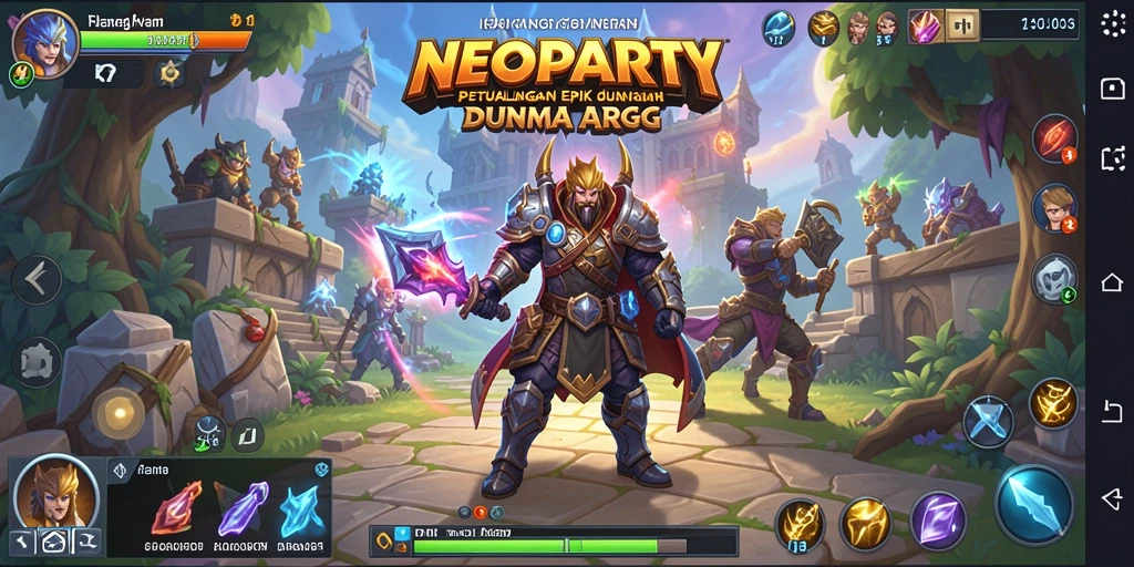 Tampilan gameplay NEOPARTY yang penuh aksi dan petualangan.