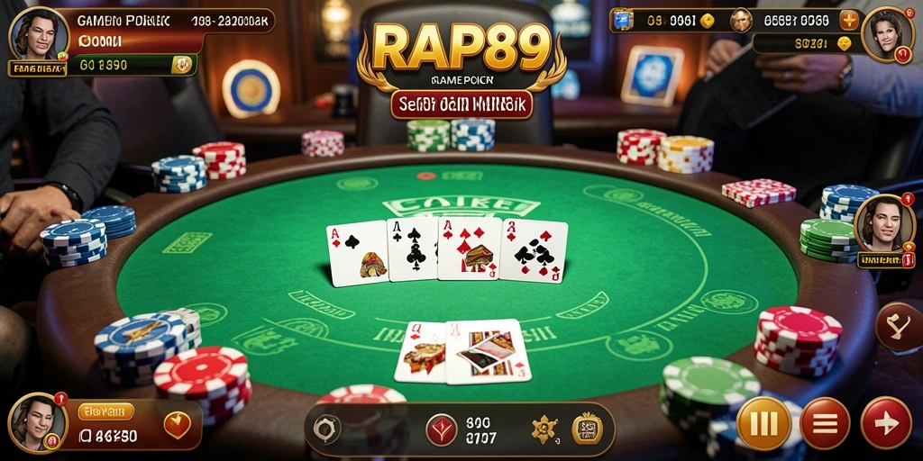 Tampilan gameplay seru dari RAP89 dalam permainan Poker.