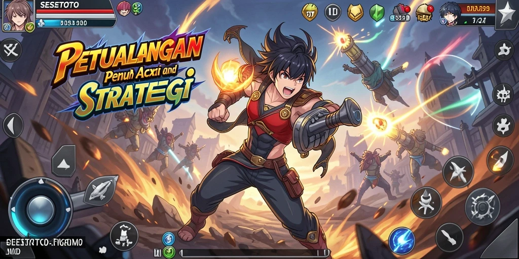 Tangkapan layar menunjukkan aksi seru dalam gameplay SESETOTO.