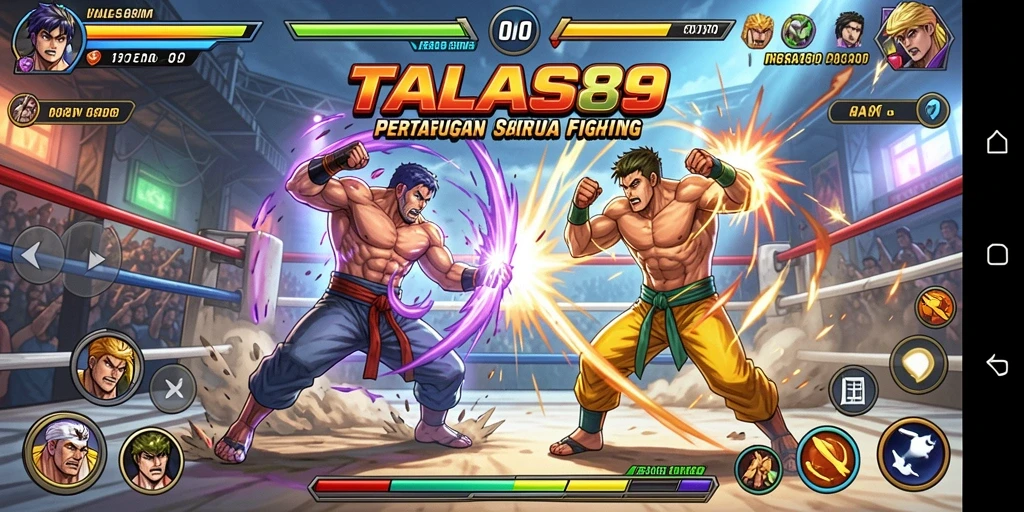 Screenshot menampilkan aksi pertarungan intens TALAS89.