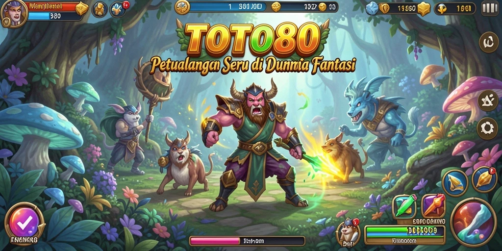 Tampilan gameplay TOTO80 yang menampilkan petualangan di dunia fantastis.
