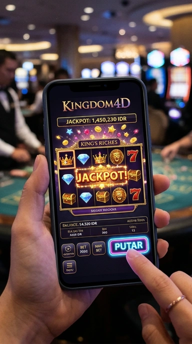 Tampilan utama aplikasi kingdom4d yang sederhana dan menarik.